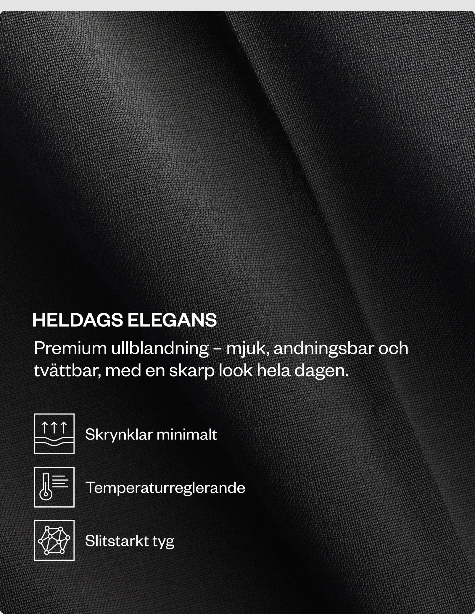 Tech Wool Suit Pants Regular Black